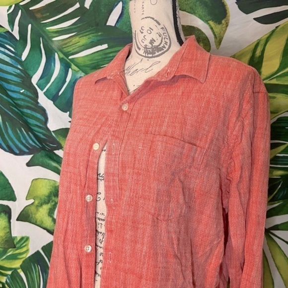 EUC $54 Marc Anthony Large Slim Fit Orange Spring Summer Button Down Shirt - Picture 3 of 6